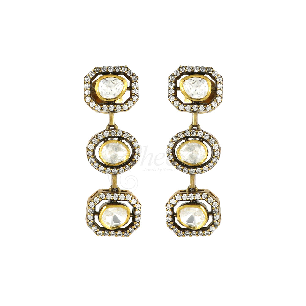 Three Drop Moissanite Earring image 1