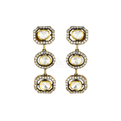 Three Drop Moissanite Earring image 1