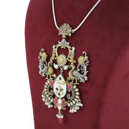 Mother of Pearl Pendant with Judao Kundan image 1