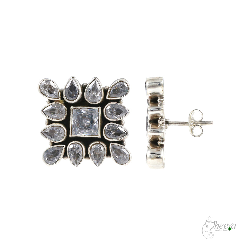 White Stones Square Studs image 2