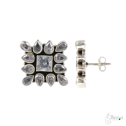 White Stones Square Studs image 2