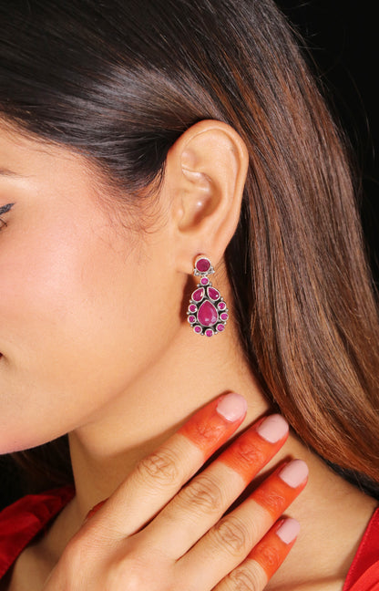 Saadagi Red Pear shaped Earrings image 1