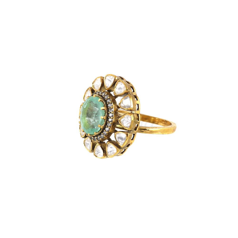 Mint with  Moissanite Ring image 2