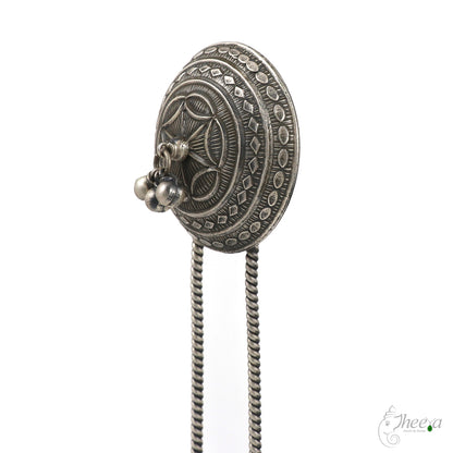 White Big Round with Drop Double Tong Hair Pin image 3