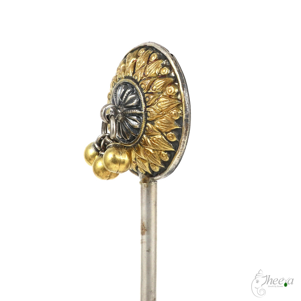 Dual Tone Big Round Hair Pin image 3