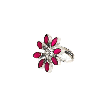 Red Stone Flower Ring image 1