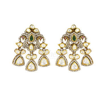 Mossanite with CZ maharani earrings