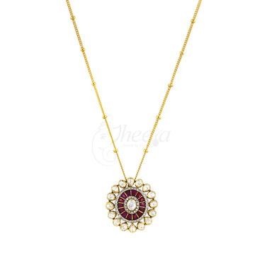 Moissanite  Kundan Pendant image 0