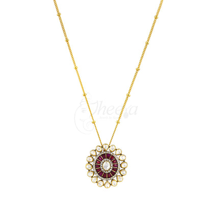 Moissanite  Kundan Pendant image 0