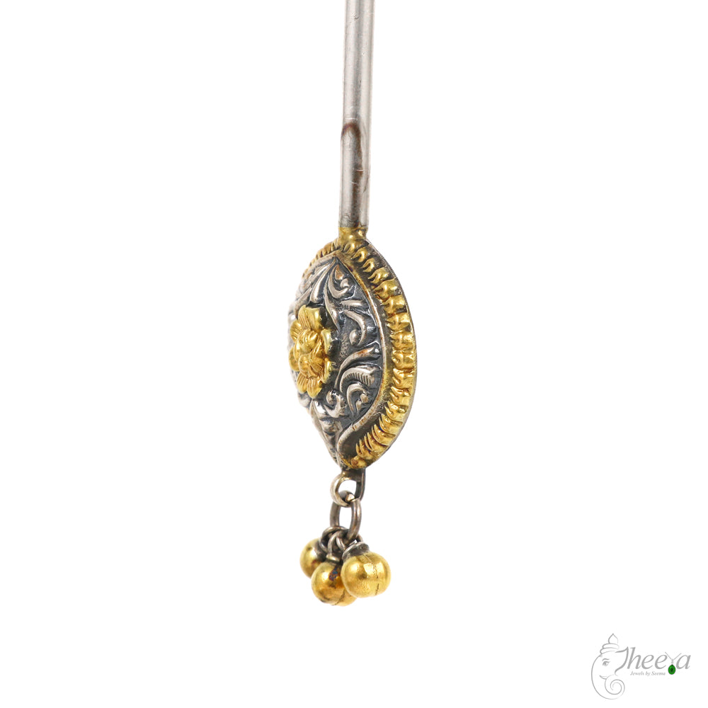 Dual Tone with Dangler Juda Hair Pin image 3