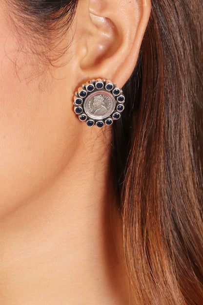 Saadagi Blue Coin earring image 0