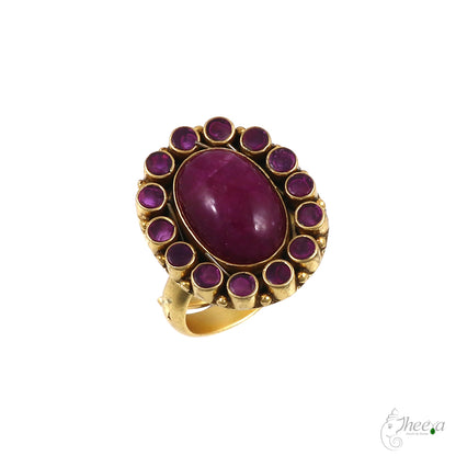 Dark pink Stone ring image 2
