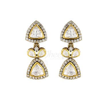 Moissanite Triangular Drops Earring image 1