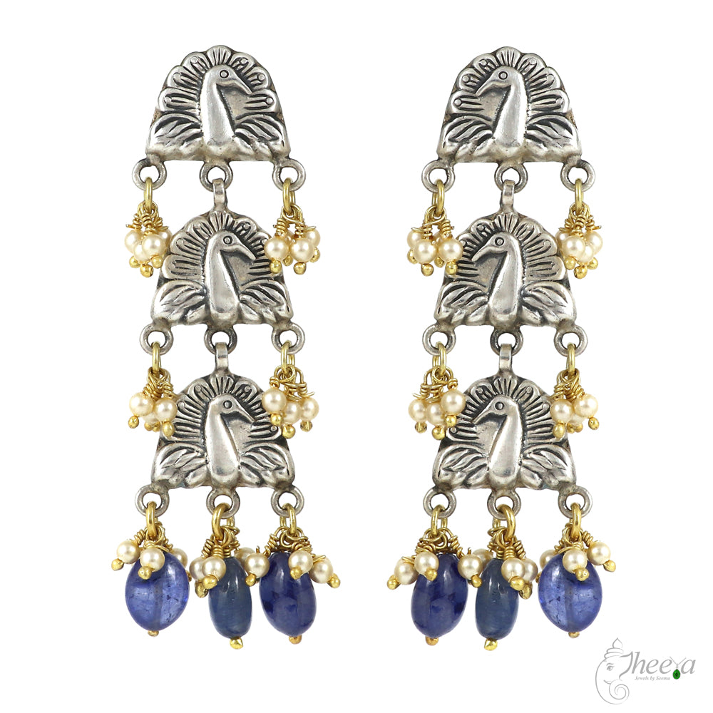 Peacock with Amethyst Drop Necklace image 1