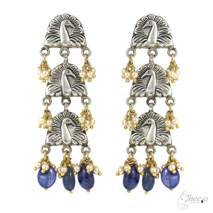 Peacock with Amethyst Drop Necklace image 1