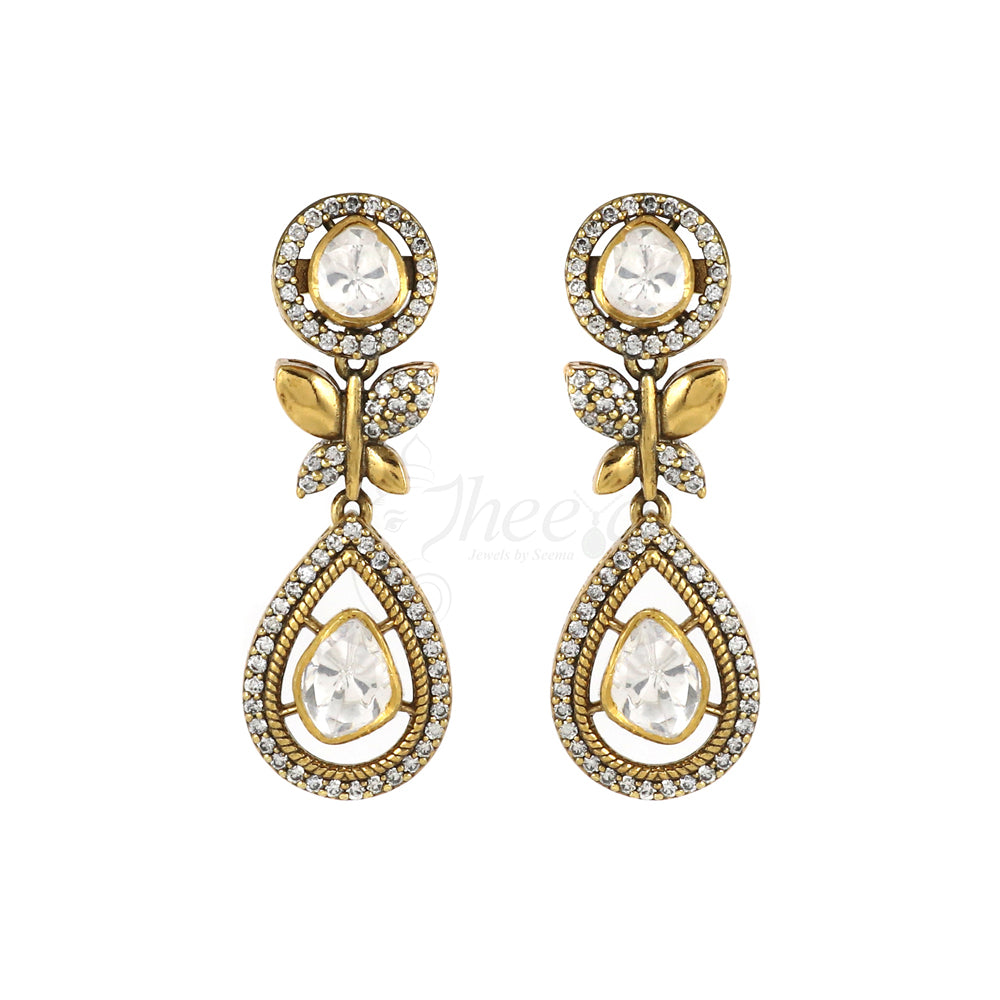 Moissanite With CZ Butterfly Design Necklace Set image 4