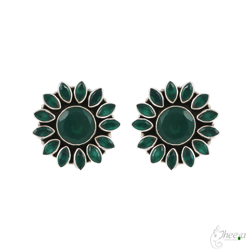 Green Stone Studs image 1