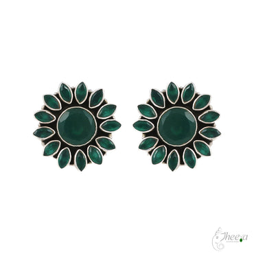 Green Stone Studs image 1