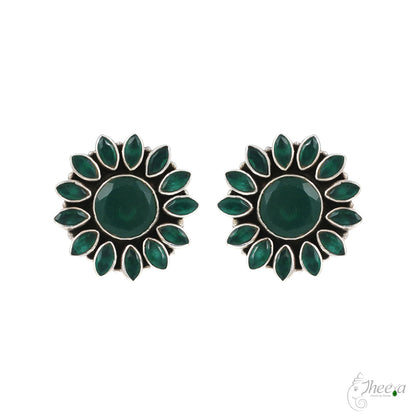 Green Stone Studs image 1