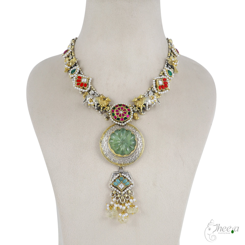 Fusion Necklace with Mint Green Pendant image 2