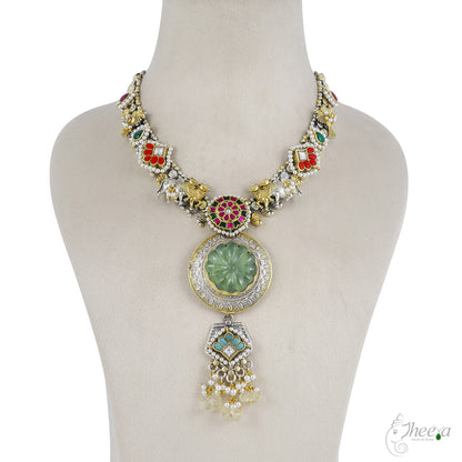 Fusion Necklace with Mint Green Pendant image 2