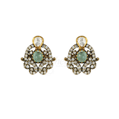 Mint Green with Moissanite and CZ Pendant Set image 4