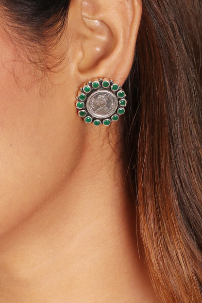 Saadagi Green Coin earrings image 0