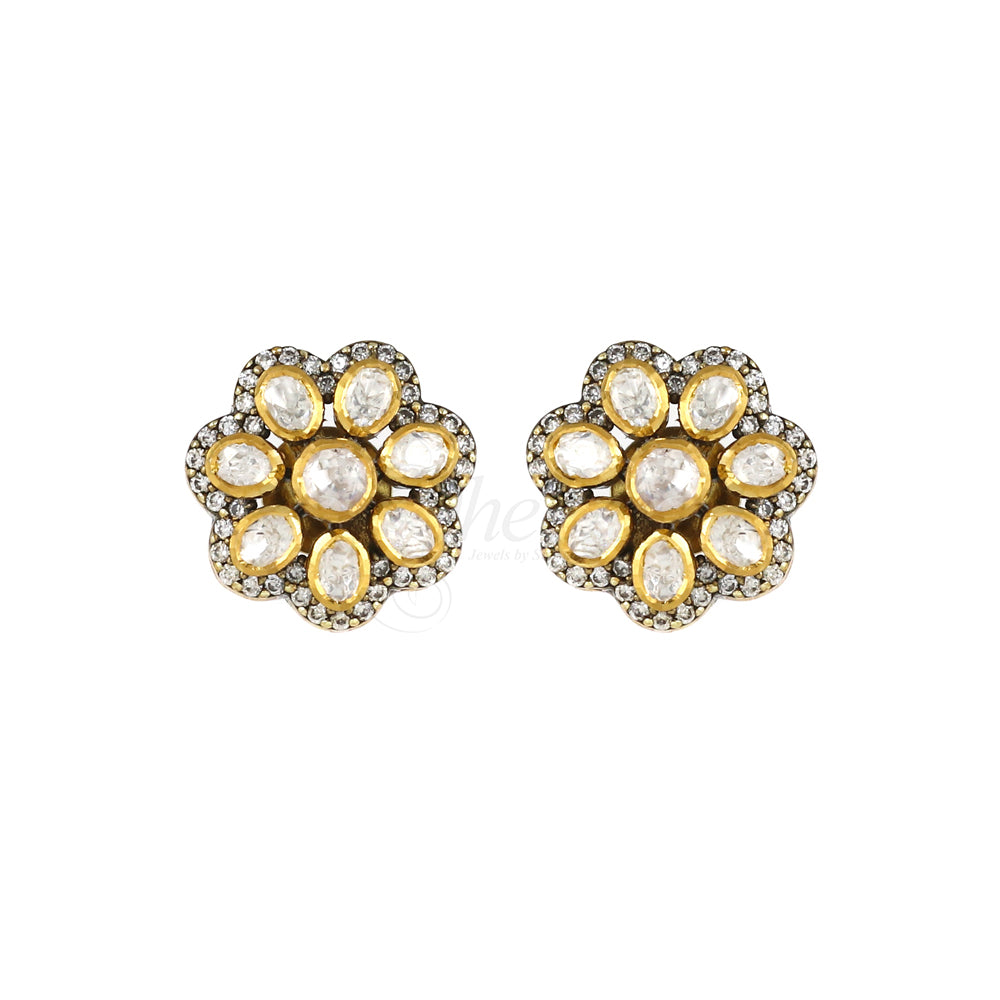 Flower Moissanite Studs image 1