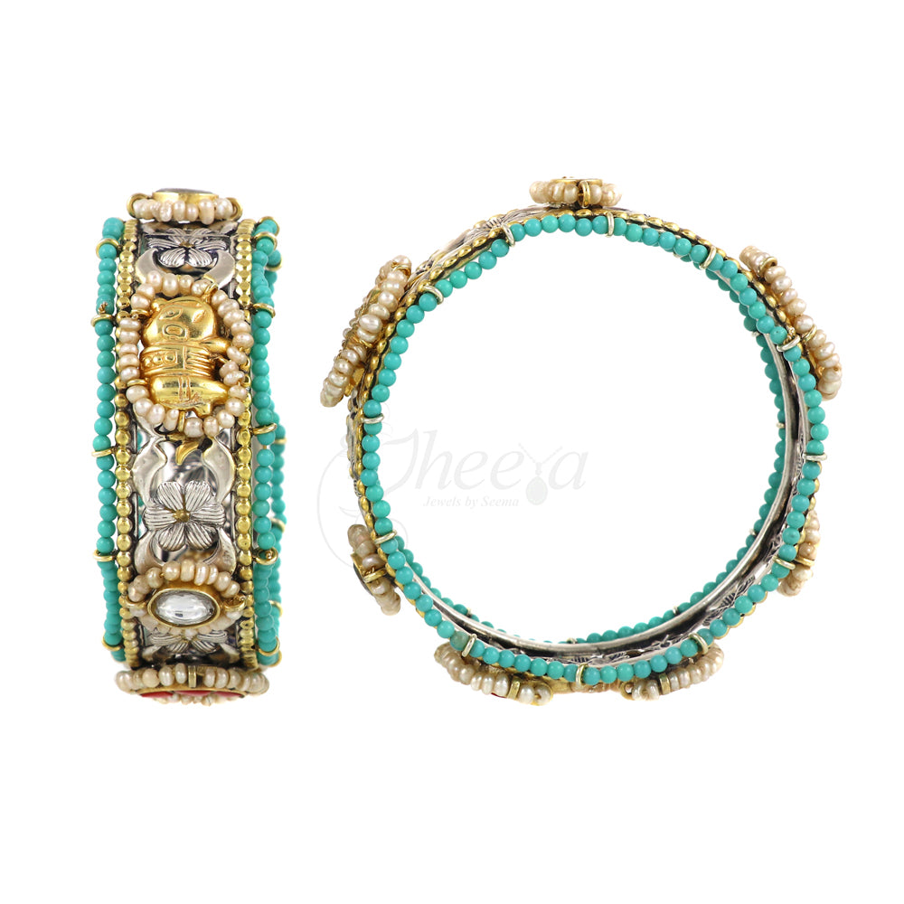 Fusion Bangles with Turquoise Beads image 2