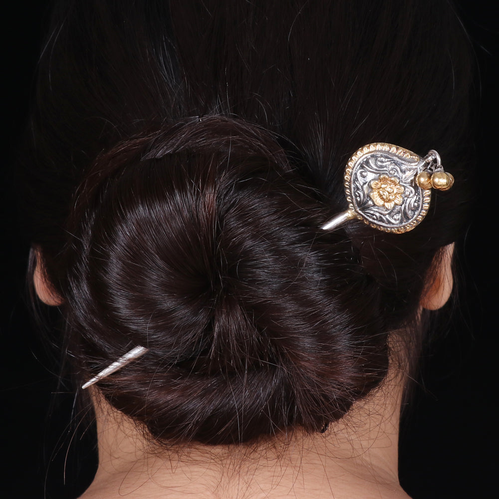 Dual Tone with Dangler Juda Hair Pin image 1