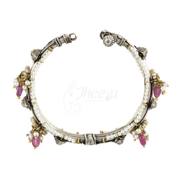 Fusion Bangle with Pink Beads Openable image 1
