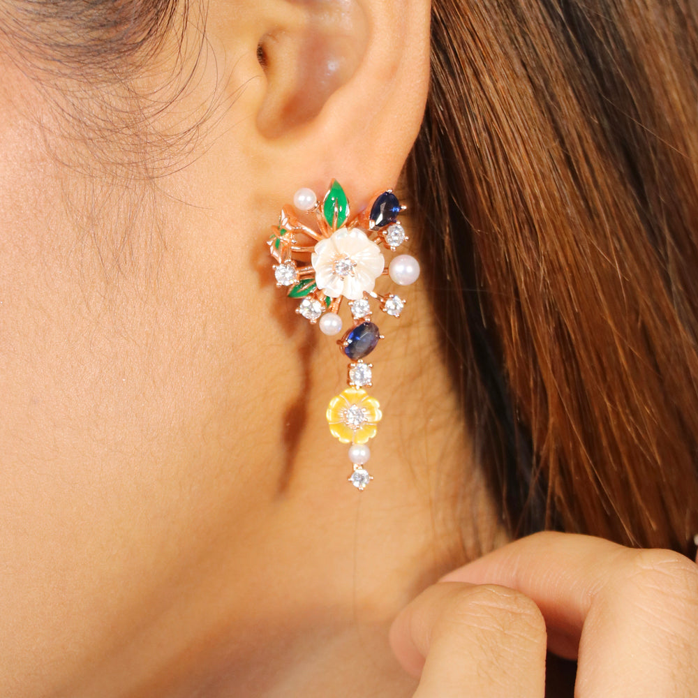 Light and Airy floral Multi Colour Earring image 0