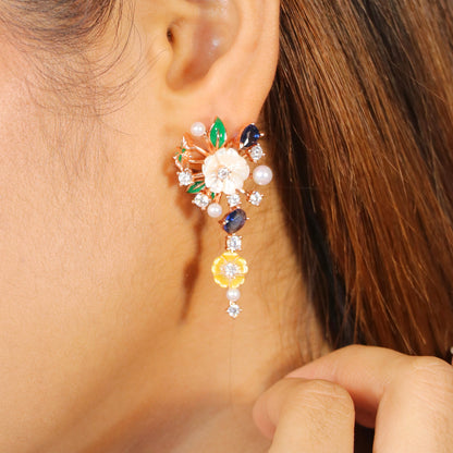 Light and Airy floral Multi Colour Earring image 0