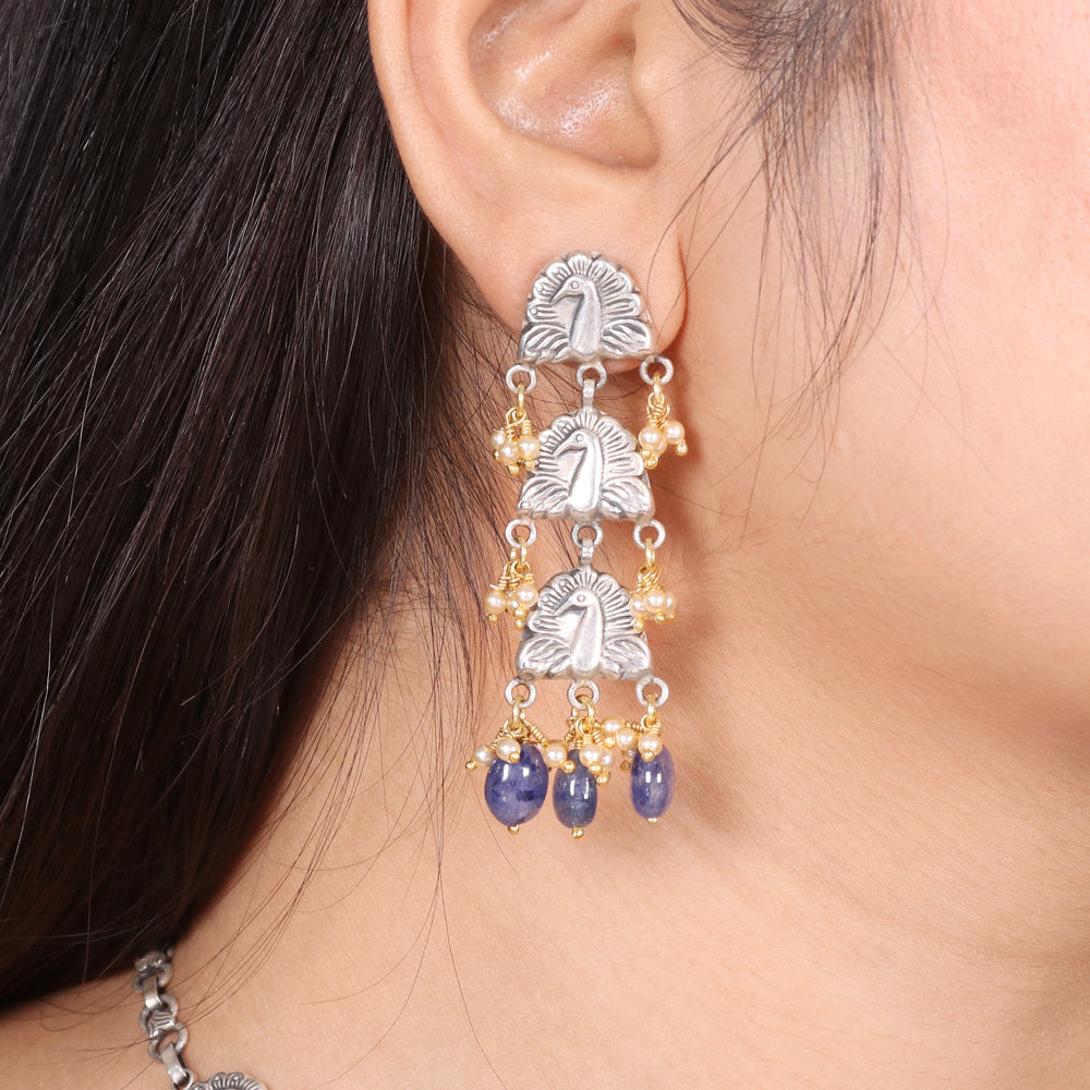 Peacock with Amethyst Drop Necklace image 2