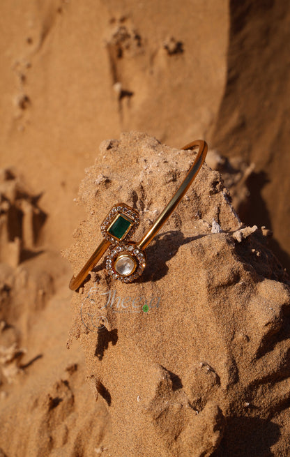 White and green moissanaite bracelet