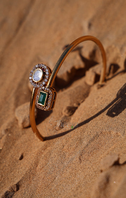 White and green moissanaite bracelet