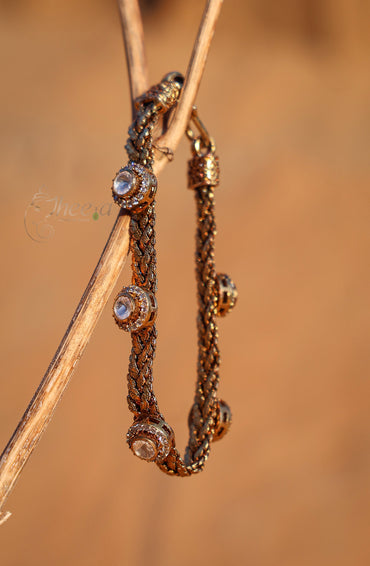 Round white moissnaite with chain bracelet