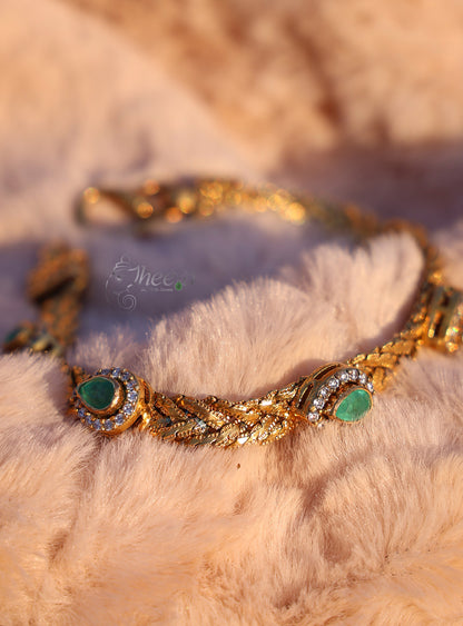 Tear drop green moissanaite bracelet