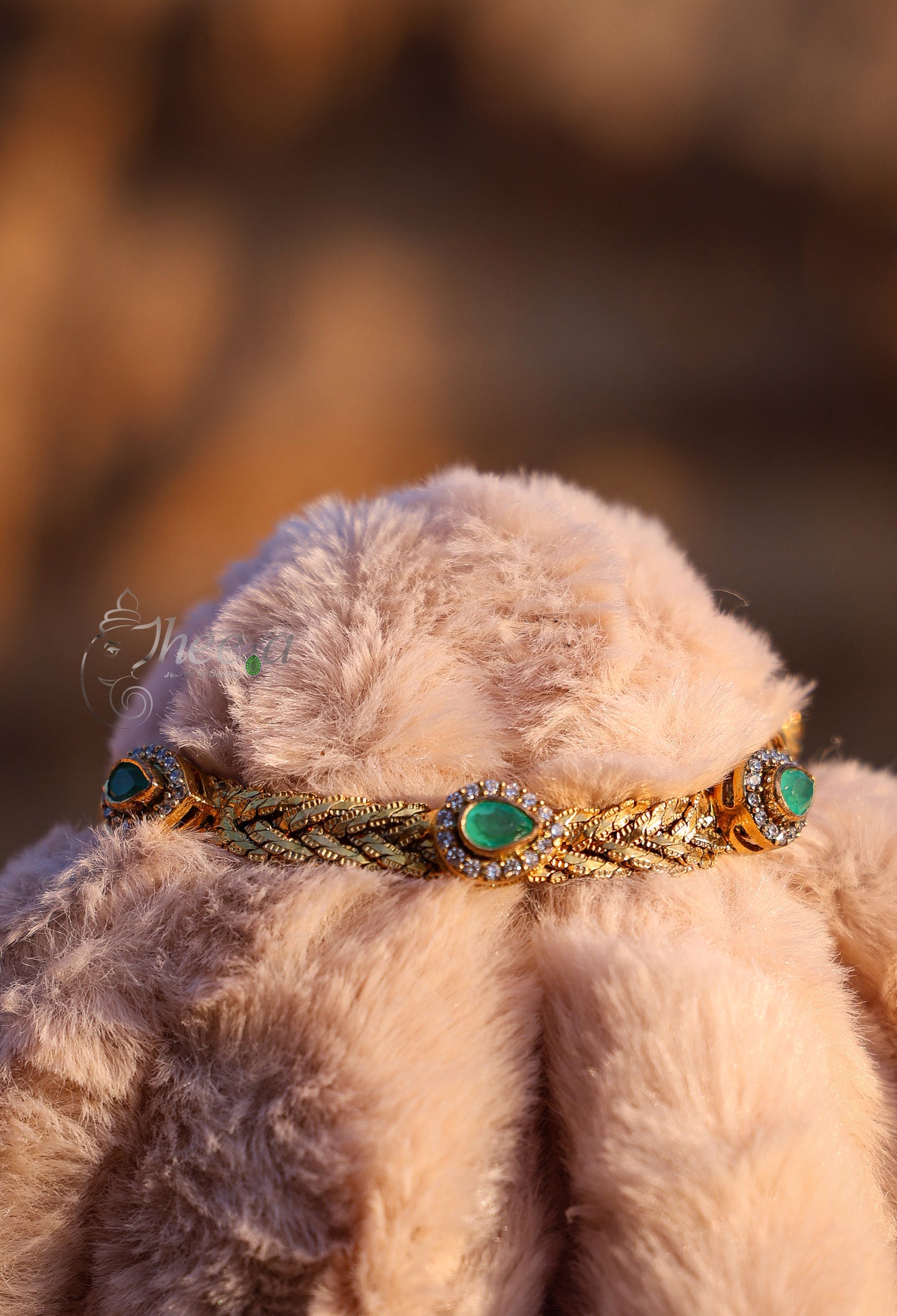 Tear drop green moissanaite bracelet