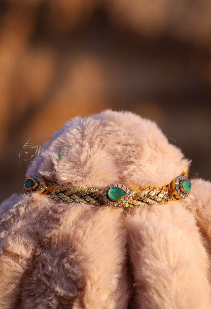 Tear drop green moissanaite bracelet