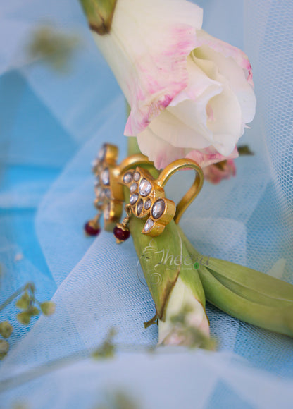 White bird with red bead drop bugadi