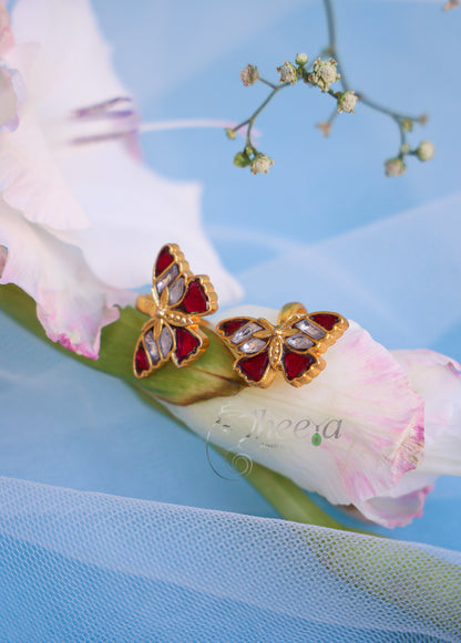 Red and white butterfly bugadi