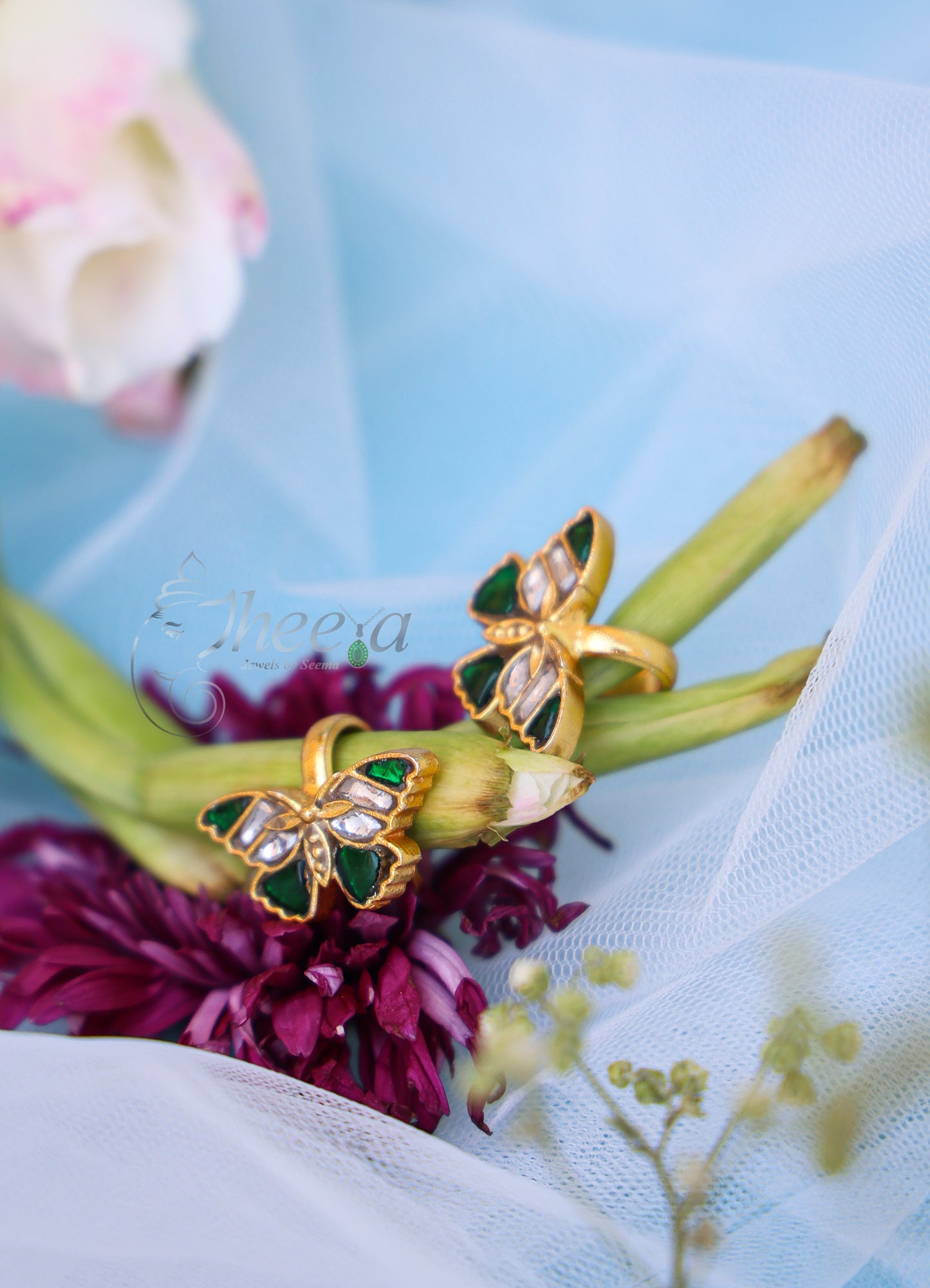 White and green butterfly bugadi