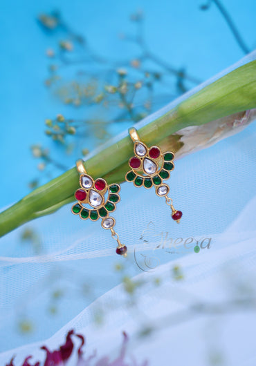 red white and green bugadi with red drop