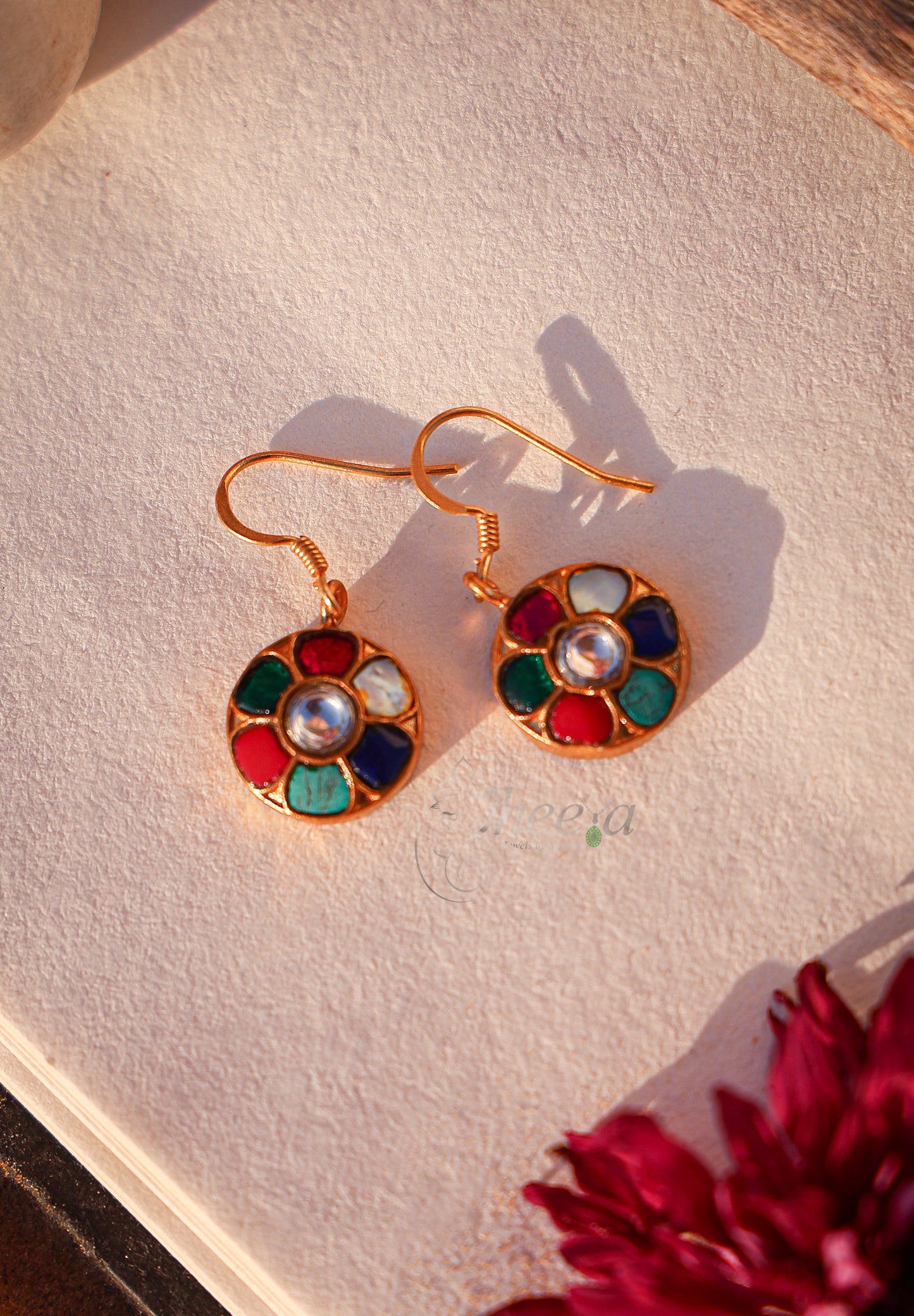 Multi Color round drop earring