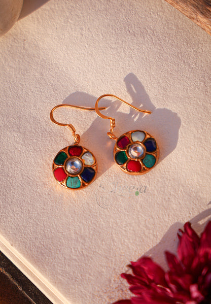 Multi Color round drop earring