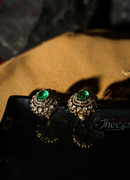 big Green center with Moissnaite studs