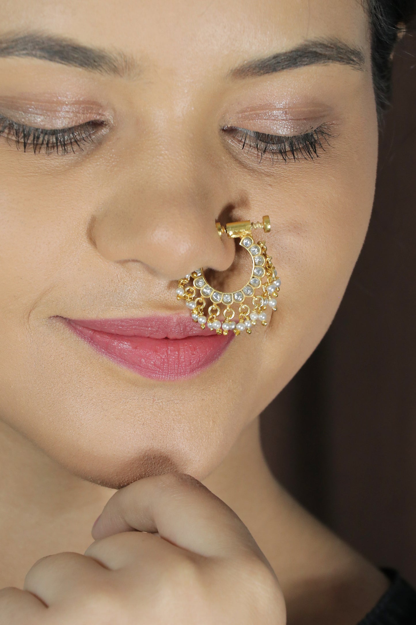 Kundan Nath with pearls