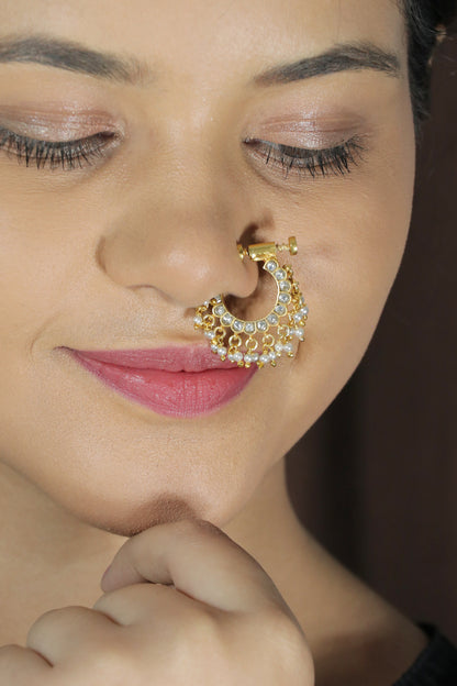 Kundan Nath with pearls