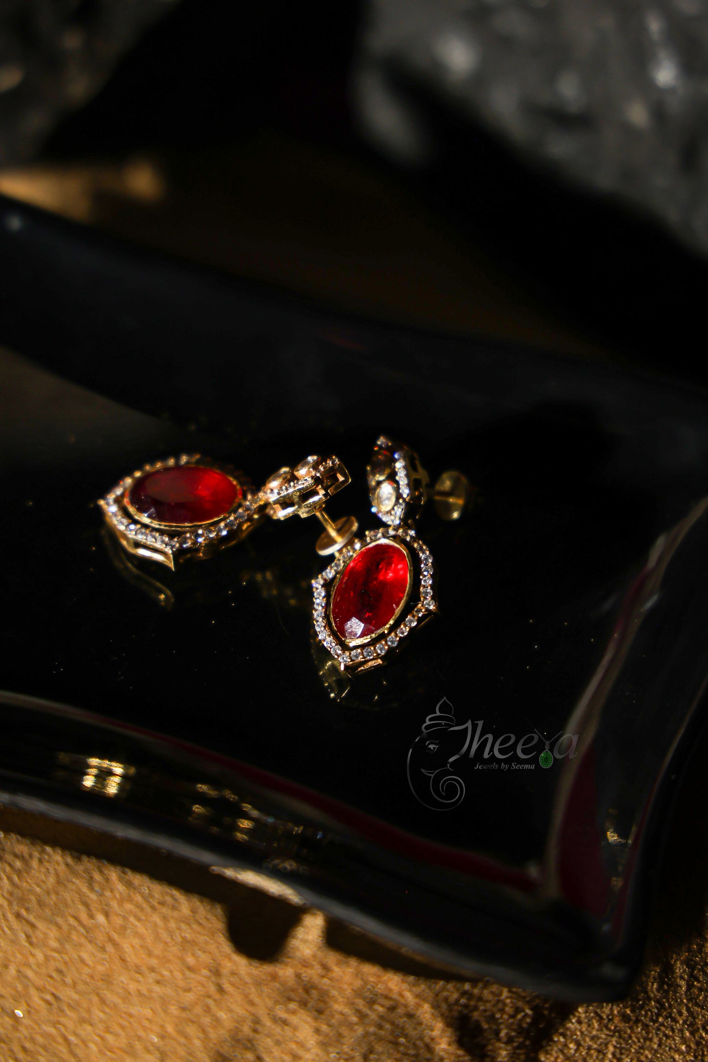 Red Moissnaite necklace set